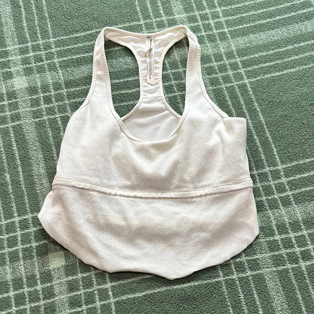Free People Movement is White Racerback Tank Top